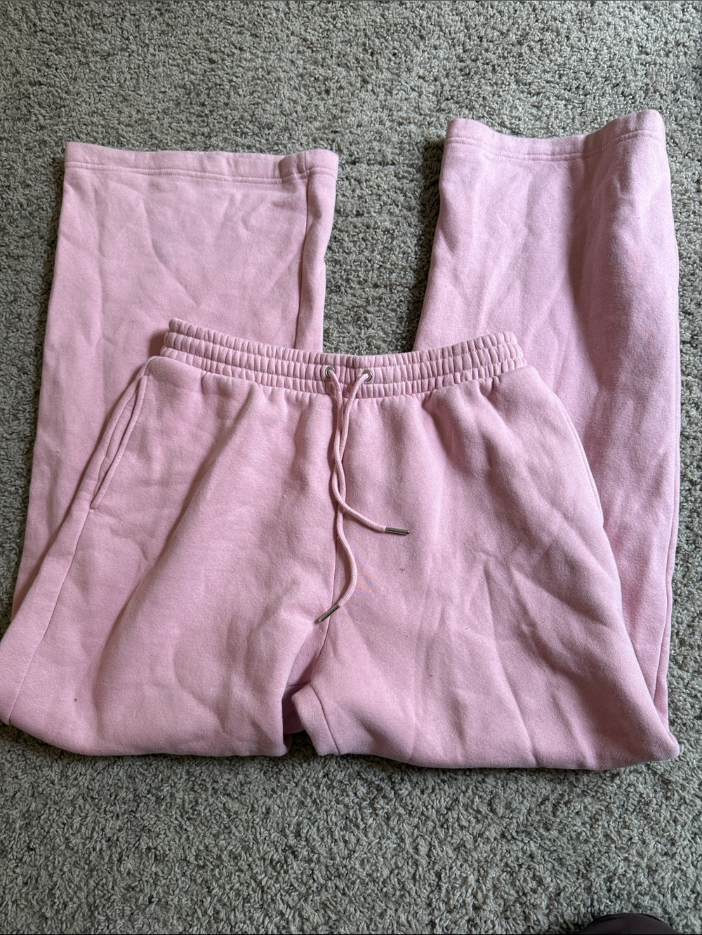 Abercrombie & Fitch Pink Cozy Drawstring Wide Leg Sweatpants